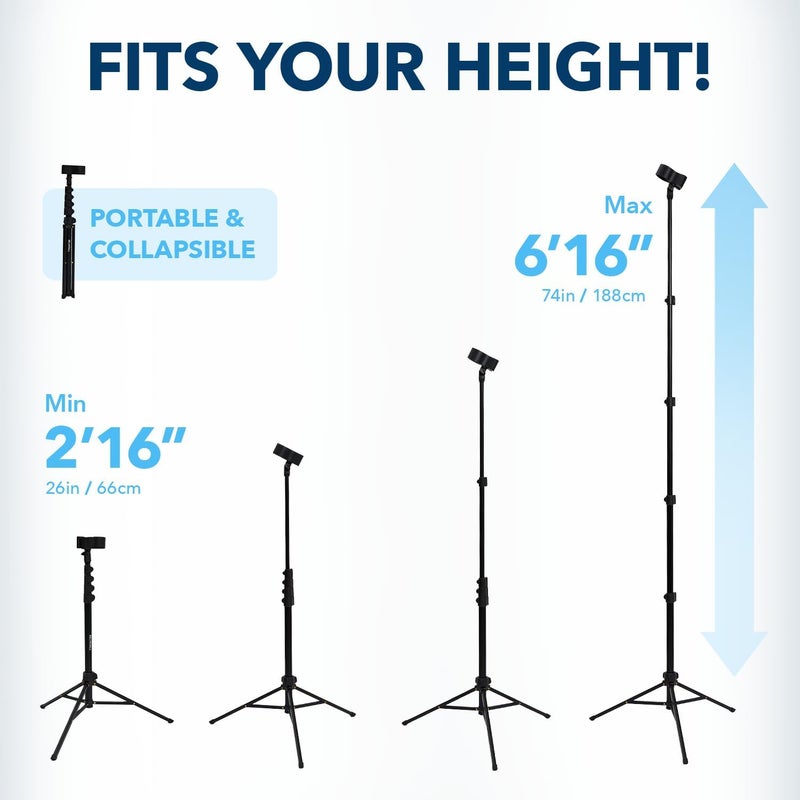 RELMITALL Hair Dryer Stand – Heavy Duty 26-74 Inch Adjustable Blow Dryer Holder with Non-Slip Tripod and Universal Clip – Hands Free for Frozen Shoulder, Arthritis, and Wrist Pain Relief - Image 3